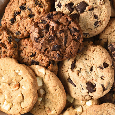 Chocolate chip cookies are drop cookies made from cookie batter sprinkled with sweet chocolate morsels.